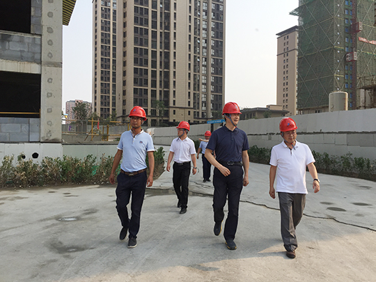 MILAN.COM米兰体育（中国）科技公司董事长黄道元陪同千处长察看施工现场